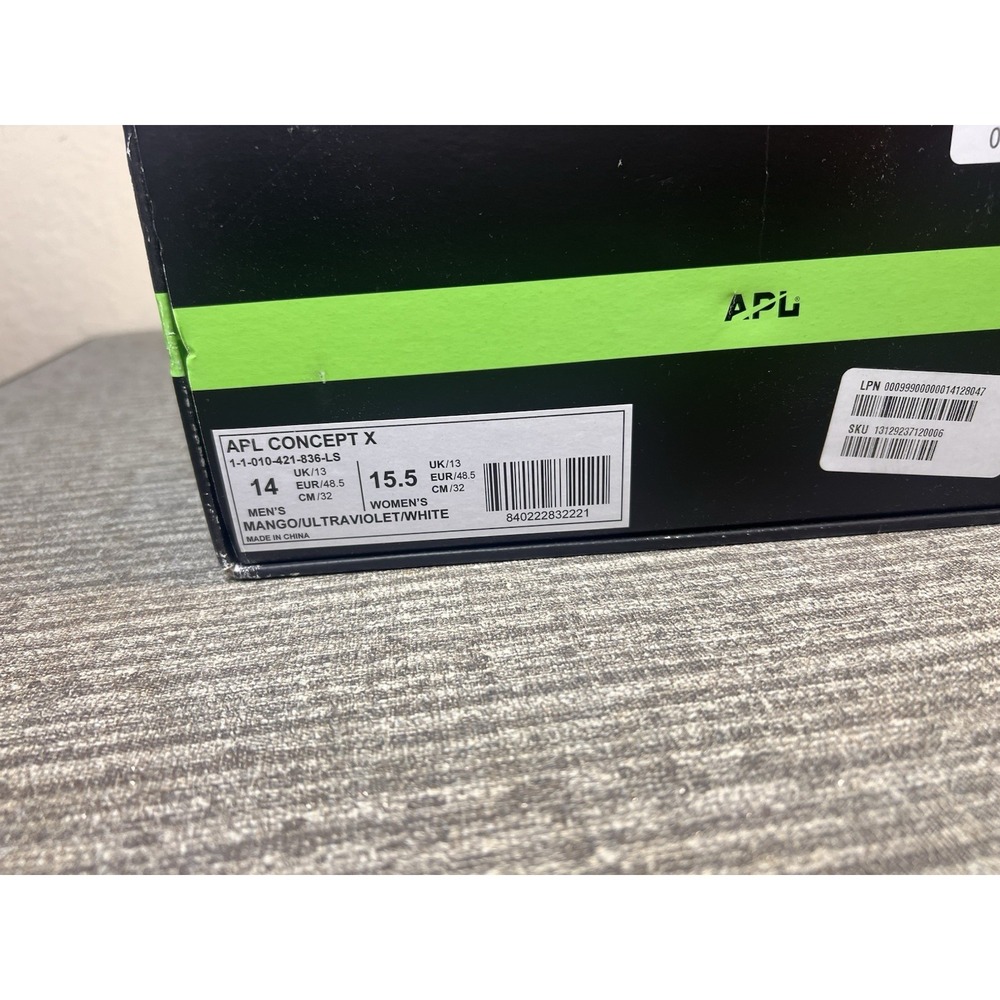 APL Concept X Basketball Shoes Mens 14 Mango Ultraviolet Carbon Fiber - Picture 7 of 8